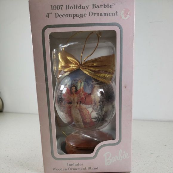 1997 HOLIDAY BARBIE DECOUPAGE ORNAMENT' KMART EXCLUSIVE - Picture 5 of 12